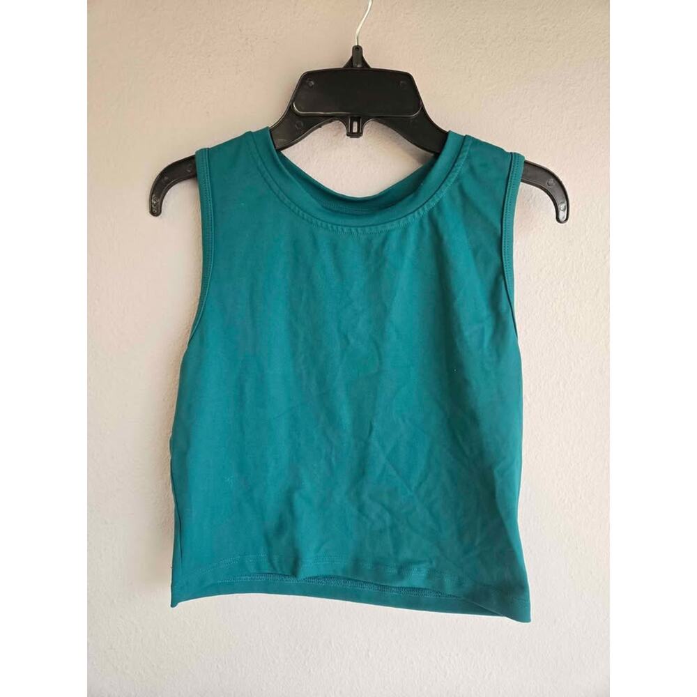 Zyia Active Green Crop Tank Top Women's Medium Athleisure